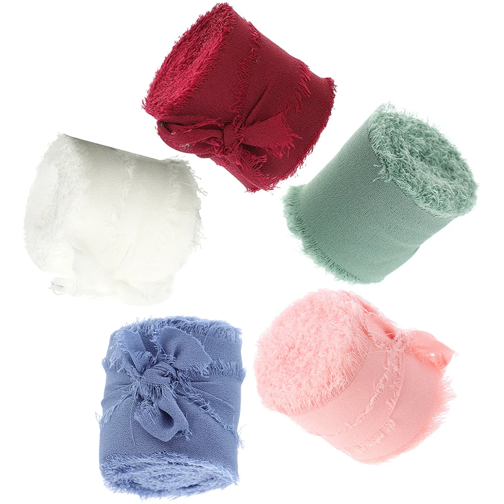 

5 Rolls Wedding Party Diy Ribbon Gifts Ribbons For Gift Wrapping Ribbon For Crafts for DIY Decor Cake