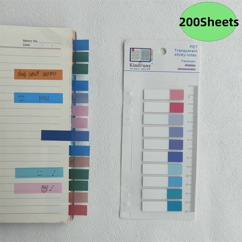 

200 листов самоклеящиеся прозрачные липкие заметки блокнот блокнот планировщик маркеры канцелярские принадлежности обратно в школу