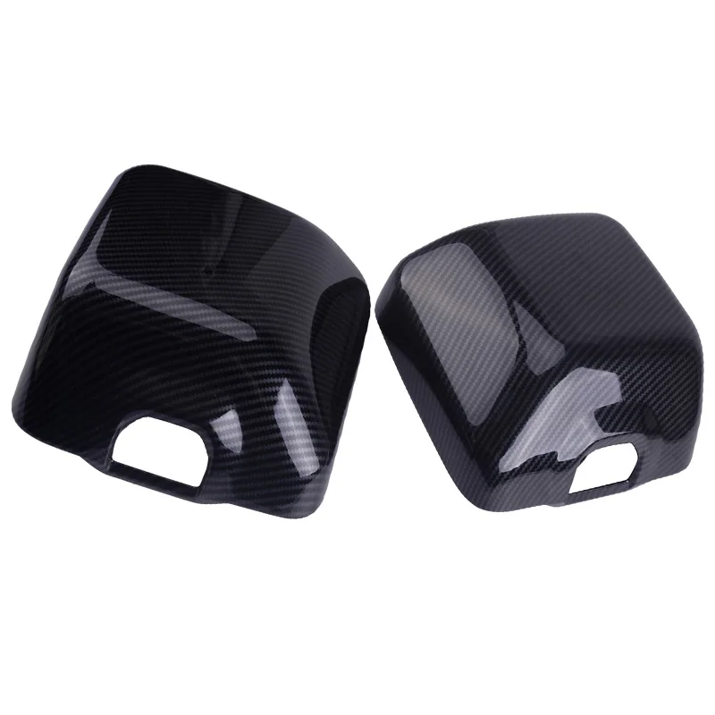 2Pc Black Carbon Fiber Exterior Right & Left Side Door Mirror Cover Trim Accessories Fit for Jeep Wrangler JL 2018