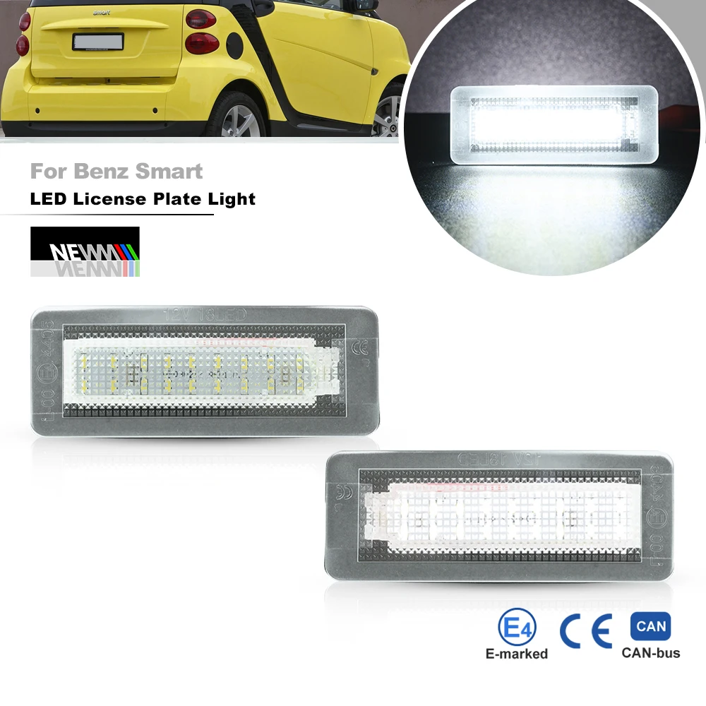 

2x для Benz Smart Fortwo Coupe покрываемый Cabrio W450 W451 Canbus светодиодный номерной знак подсветка багажника задние фонари