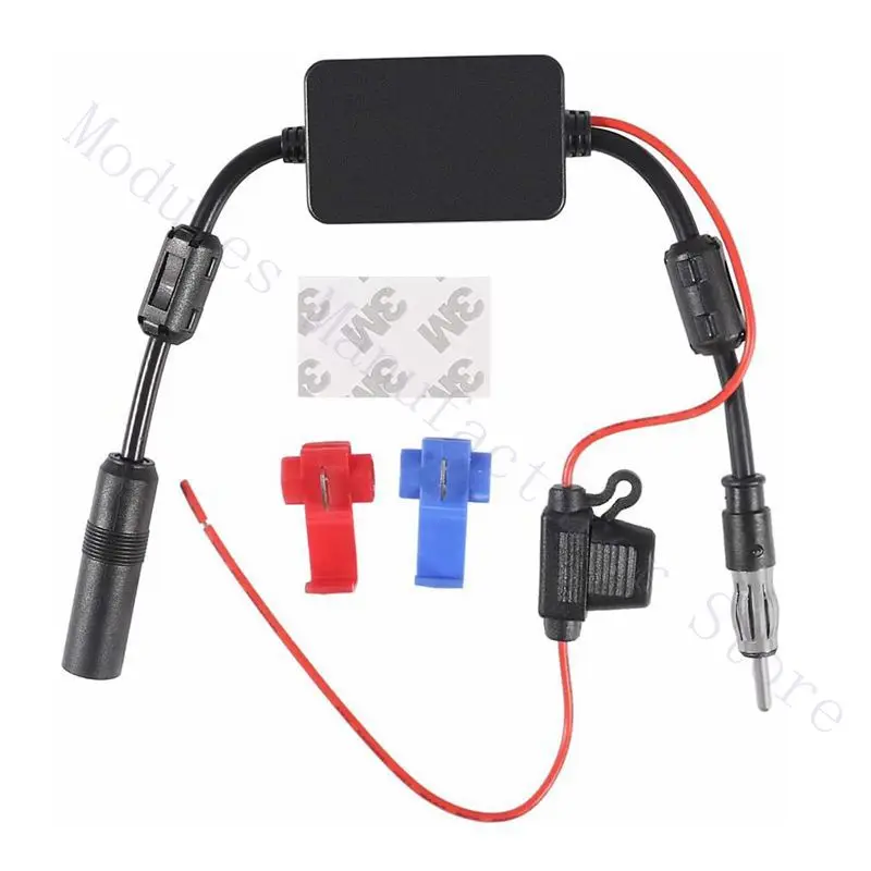 

New Universal Car Stereo FM Radio Antenna 12V Signal Booster Amp Connector Adapter For SUV Vehicle Truck Audio Radio Stereo