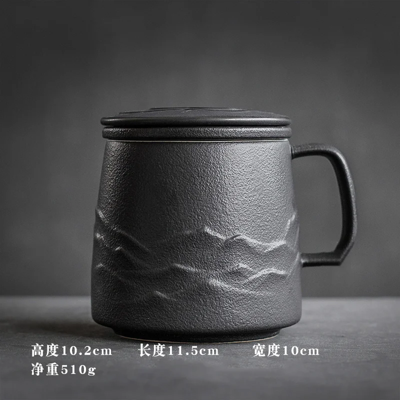 Керамическая кружка с черным фильтром креативные кружки для офиса кофейная