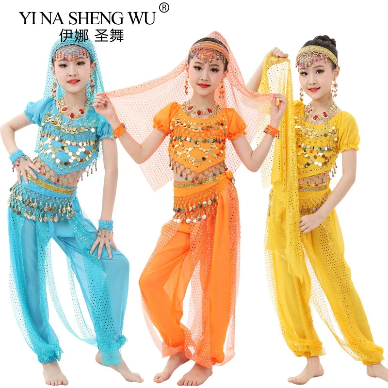 Детские костюмы для танца живота комплект восточных танцев девочек танцы