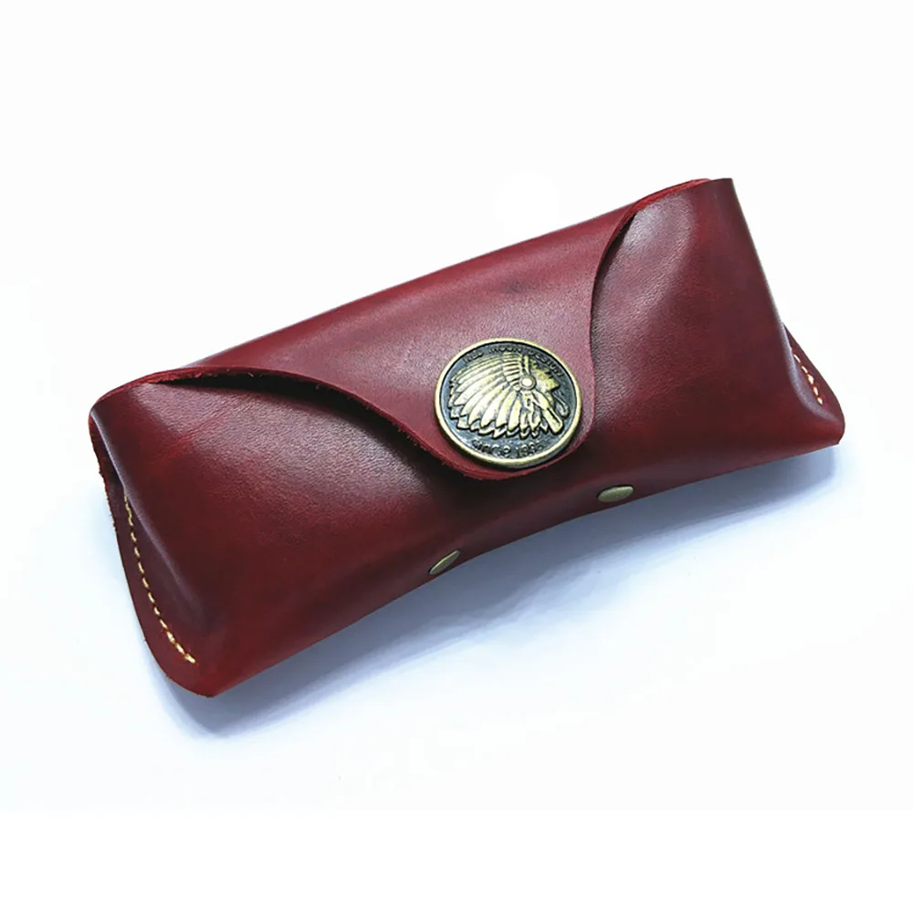 

Genuine Leather Eyeglasses Box Vintage Handmade Hard Luxury Portable Spectacle Glasses Storage Bag Case Sunglasses Holder Cover