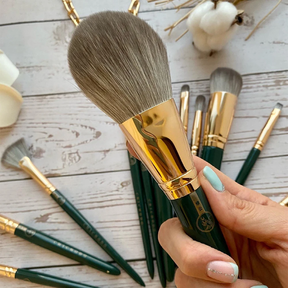 

12Pcs Real Hair Makeup Brushes Set Cosmetic Eyeshadow Blush Eyeshadow Concealer Facial Mask Beauty Tools Multifunctional Brush