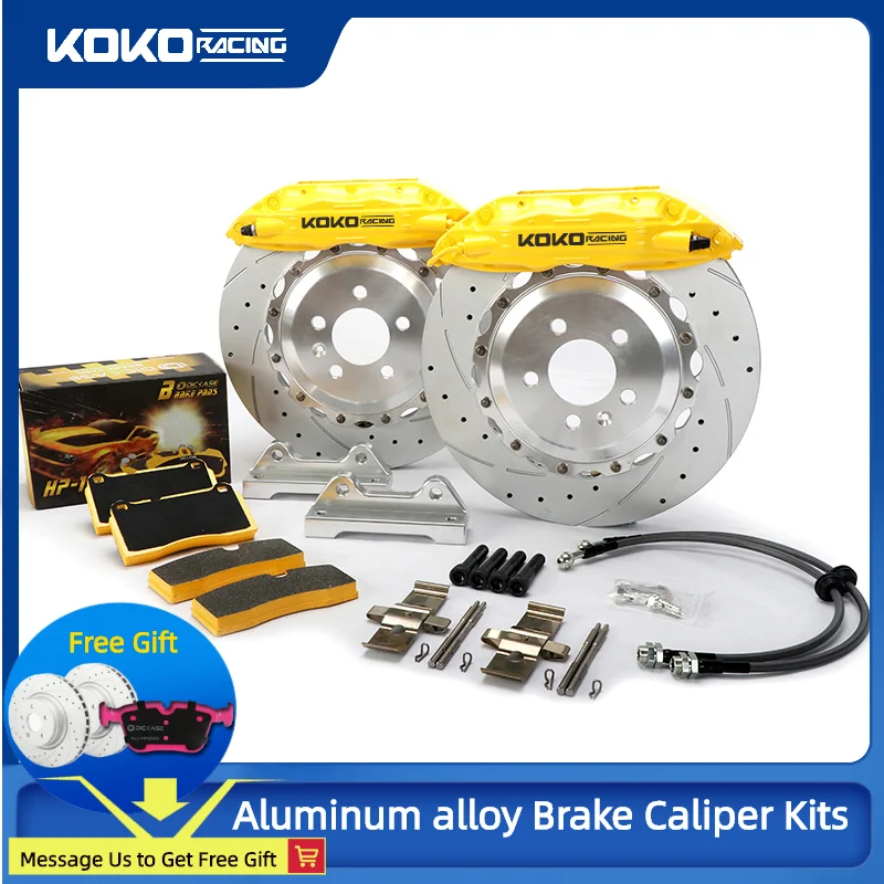 

KOKO Racing F50 Brake System 4 Pot Brake Caliper Front Wheel Size 17 Inches with Pcd 5*110 Center Cap for Toyota VW tiguan 2009