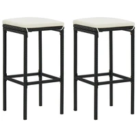 bar stool chair counter stools set of 2 kitchen decor for counter with cushions 2 pcs black poly rattan
