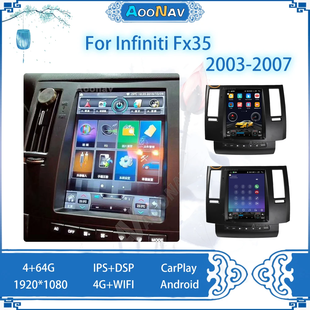 

2Din Android Car Radio For Infiniti Fx35 2003-2007 video players Multimedia GPS Navigation Carplay Head Unit
