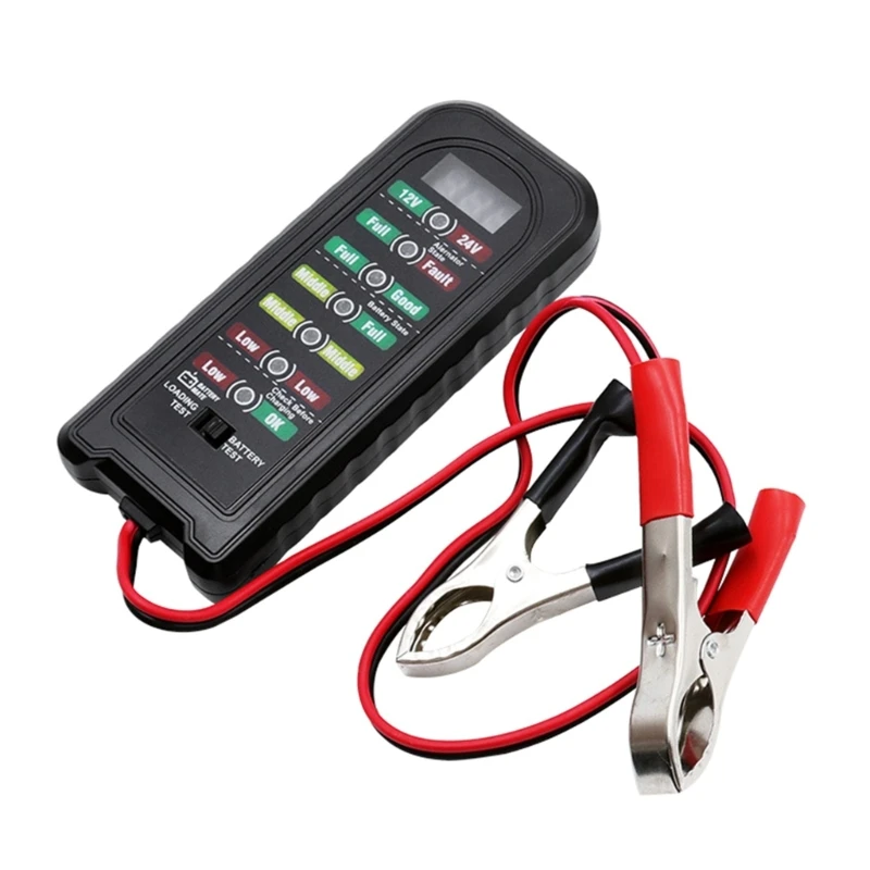 

12V 24V Car Battery Tester Fault Detector Diagnostic Tools LED Battery Checker Dropship