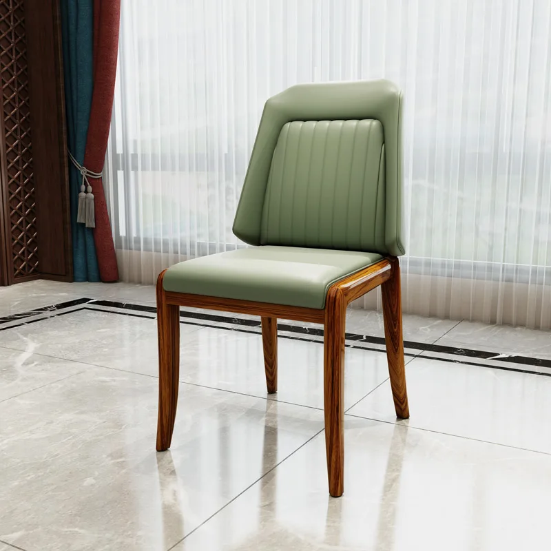 

High quality chair player ebony new Chinese dining chair dining chair solid wood leather soft bag dining chair designer furnitur