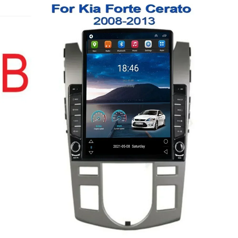 Автомобильный радиоприемник Tesla Style 2Din Android 13 для KIA Forte Cerato 2 2008-2035 мультимедийный
