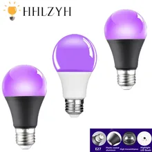UV 보라색 LED 전구, 보라색 투명 커버, 호텔 파티 고스트 하우스, 형광 분위기 장식 조명, 12W, AC 85-265V