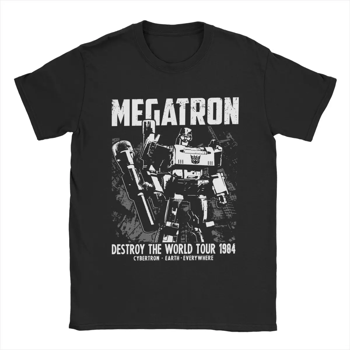 Фото Мужская и женская футболка Transformers Gen Megatron World Tour, забавная футболка из 100% хлопка, летняя одежда №3
