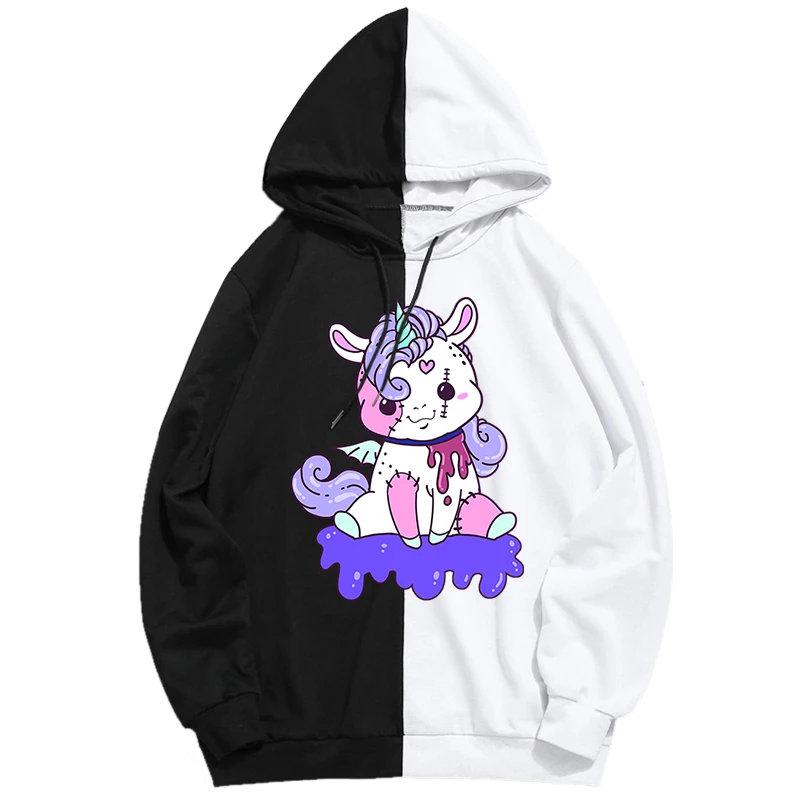 

PlusSize Cute Unicorn Hoodies 2023 New Ladies Aesthetic Man Sweatshirts Autumn Winter Clothes Long Sleeve Pastel Goth Tops