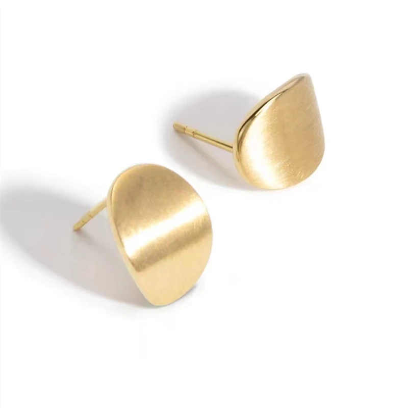 

VOJEFEN 18k Gold Moon Stud Earrings Fashion Jewelry Women Luxury Ear Piercing Original Modern Real Gold New Earings Trending