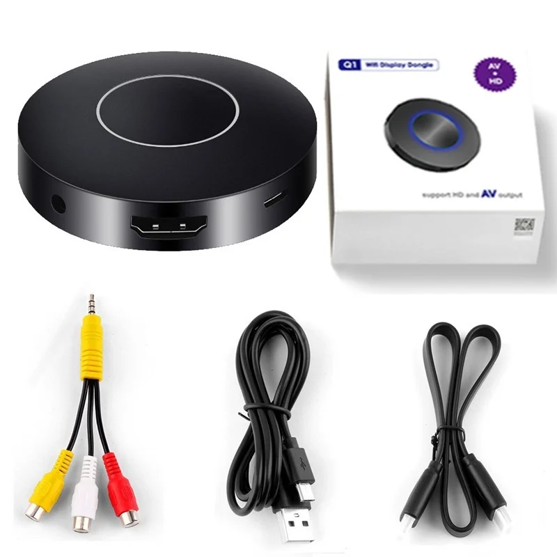 

Q1 AV+HDMI Dual Output Wireless Co-screen Device RK3036 Dual-core Wireless WiFi Co-screen Push Treasure