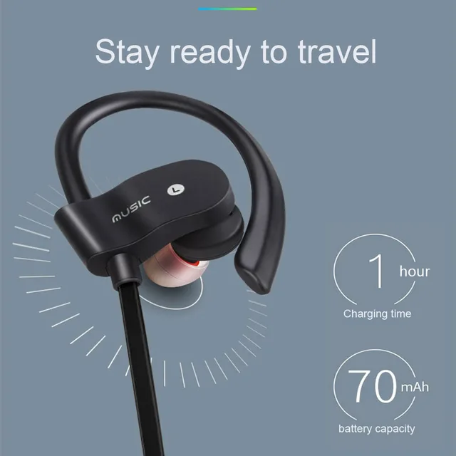 Auriculares deportivos inalámbricos con Bluetooth 5,0, Mini auriculares estéreo de música para correr, universales, de doble entrada 3