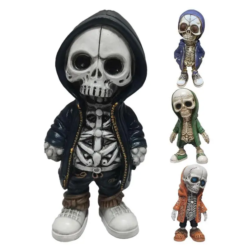 

Creative Cool Skeleton Figurines Miniature Skeleton Sculpture Resin Decorative for Halloween Party Desk Home Offices Decoration