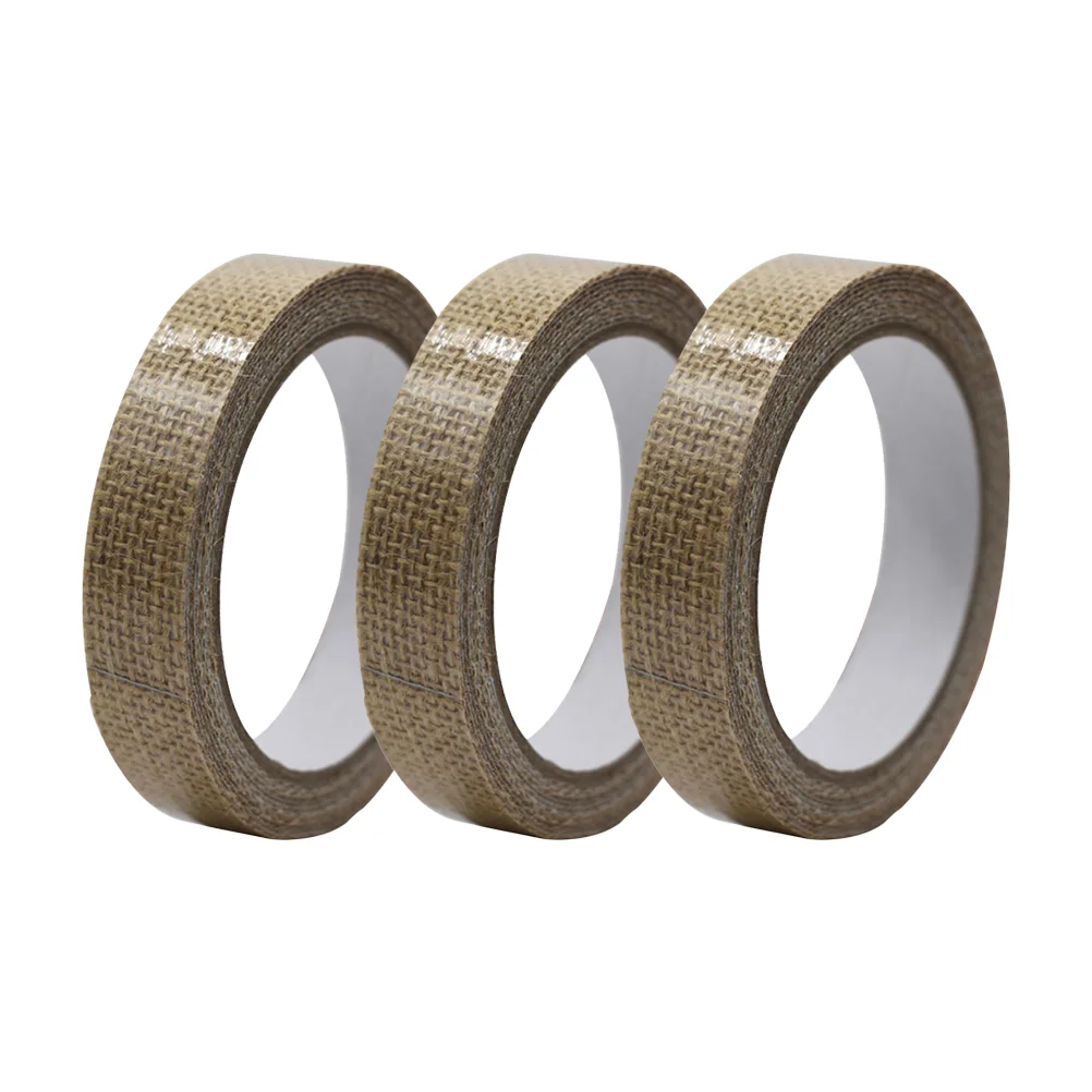 

3PCS Linen Tapes Vintage Sticky Linen Trim Ribbon Adhesive Tape for Greetings Cards DIY