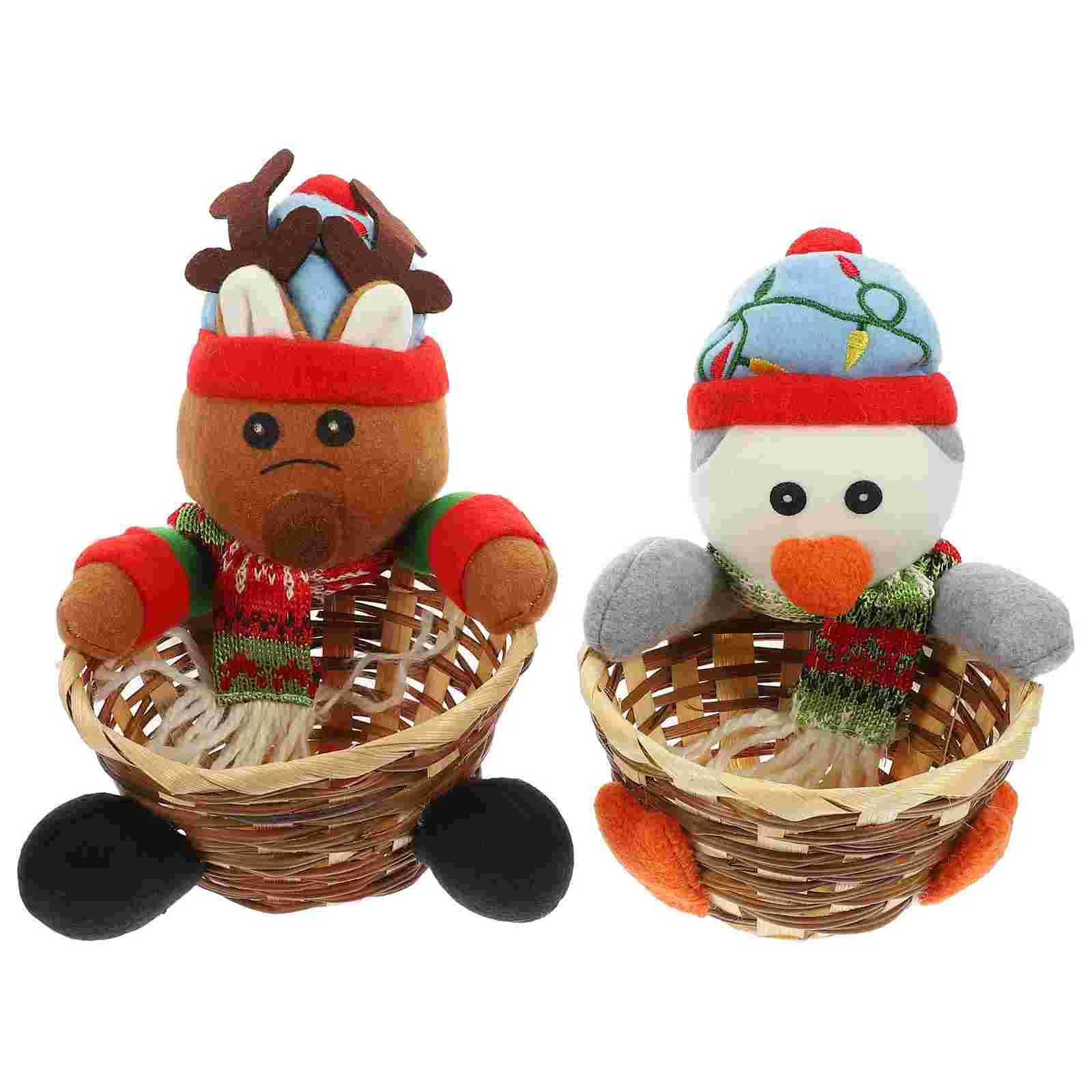 

Basket Candychristmas Holder Storage Woven Gift Rattan Serving Fruitdesktop Vegetable Organizer Sundries Treat Makeup Bowl