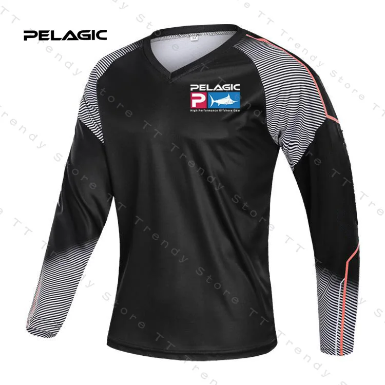 

PELAGIC 2023 New Men Fishing T-shirt Summer Man Long Sleeve Fishing Clothing Outdoor Sport Breathable Quick Dry Fishing Clothes