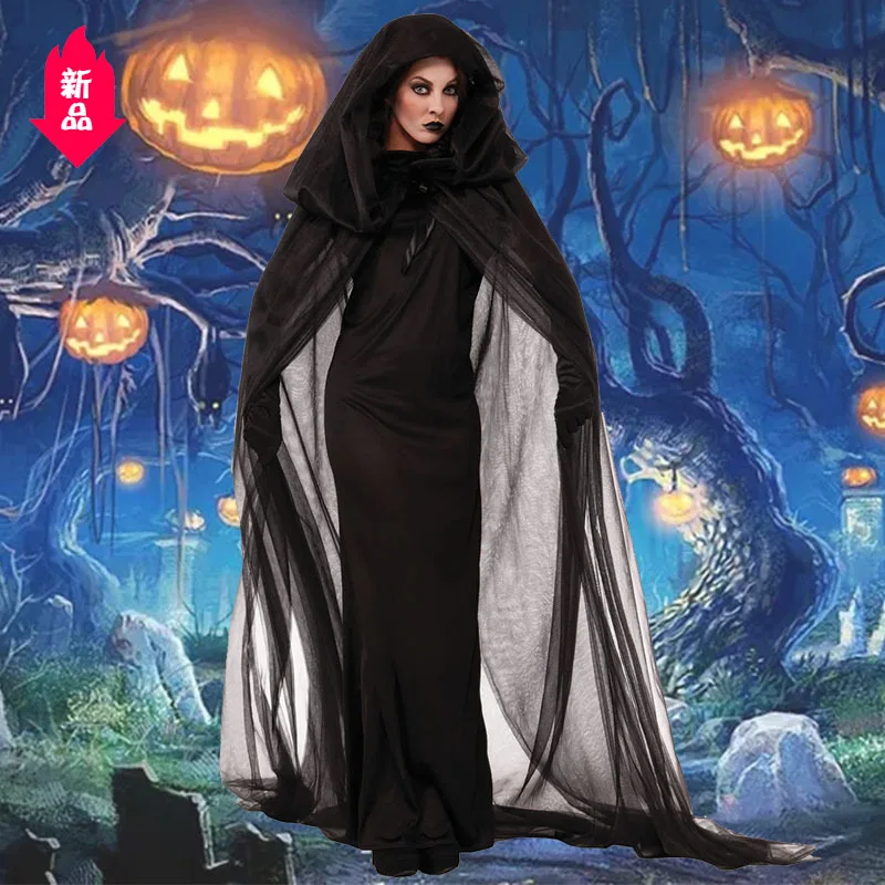 

Halloween Costume Night Wandering Soul Female the Ghost Witch Death Robe Cosplay Show Party