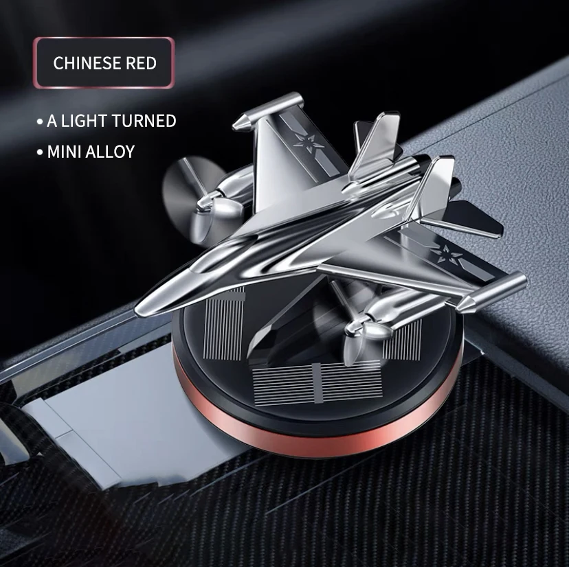 

Car Decoration Freshener Solar Power Airplane Model Center Console Auto Aromatherapy