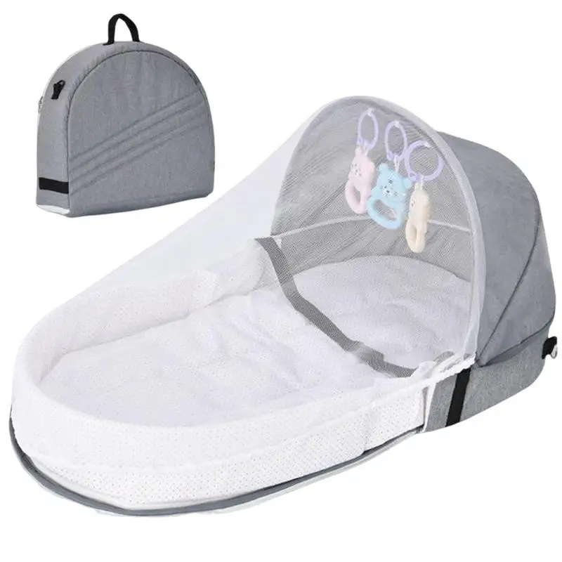 

Kid Baby Travel Bed Cribs For Newborn Protection Mosquito Net Portable Bassinet Foldable Breathable Infant Sleeping Basket