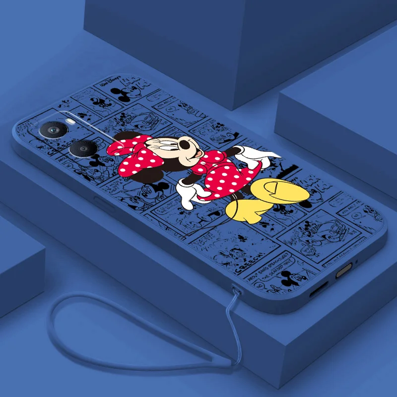 

Mickey Mouse Phone Case For OPPO F21 F9 F7 F5 Find X5 X3 X2 Neo A16S A5 2020 Pro Lite Liquid Rope Funda Cover