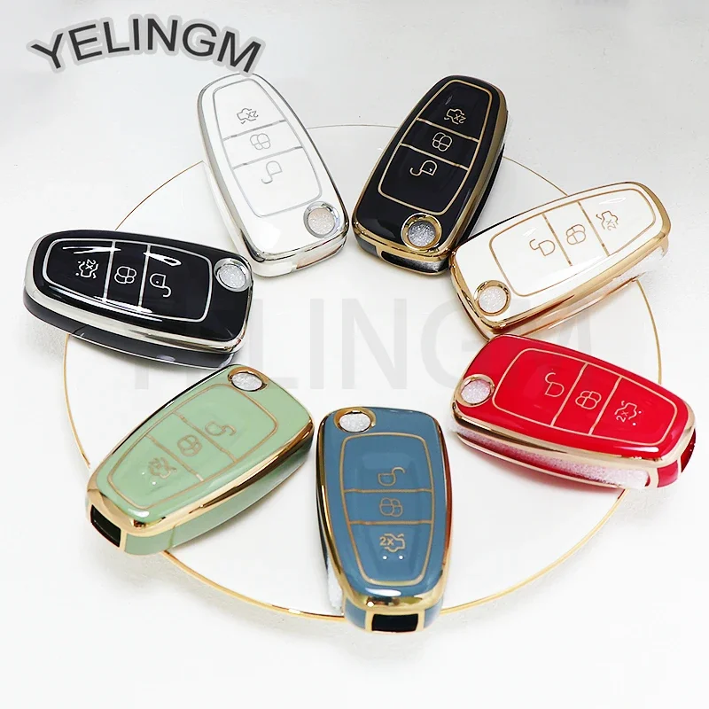 Чехол для автомобильного ключа из ТПУ Ford Focus 2 3 MK3 ST RS Custom C-Max S-Max Ecosport Kuga Escape Fiesta Mondeo