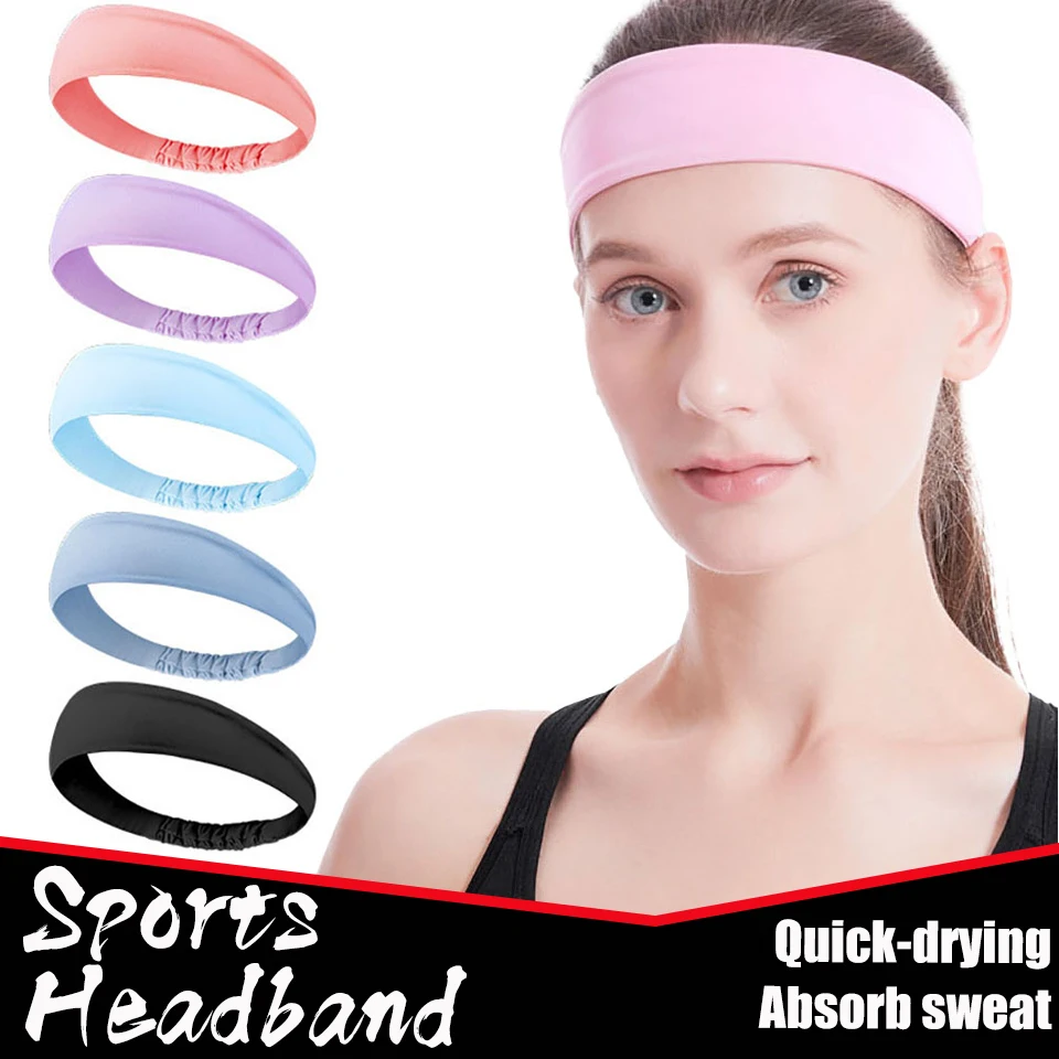 

Спортивная повязка на голову, поглощающая пот, дышащая повязка для волос, фитнес, тренировки, тенниса, бега, баскетбола, бега, женская, мужска...
