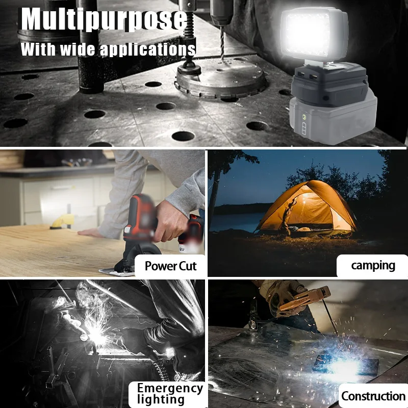 Фонарь рабочего освещения для кемпинга фонарик фонарь с USB-зарядкой ручной Makita 18