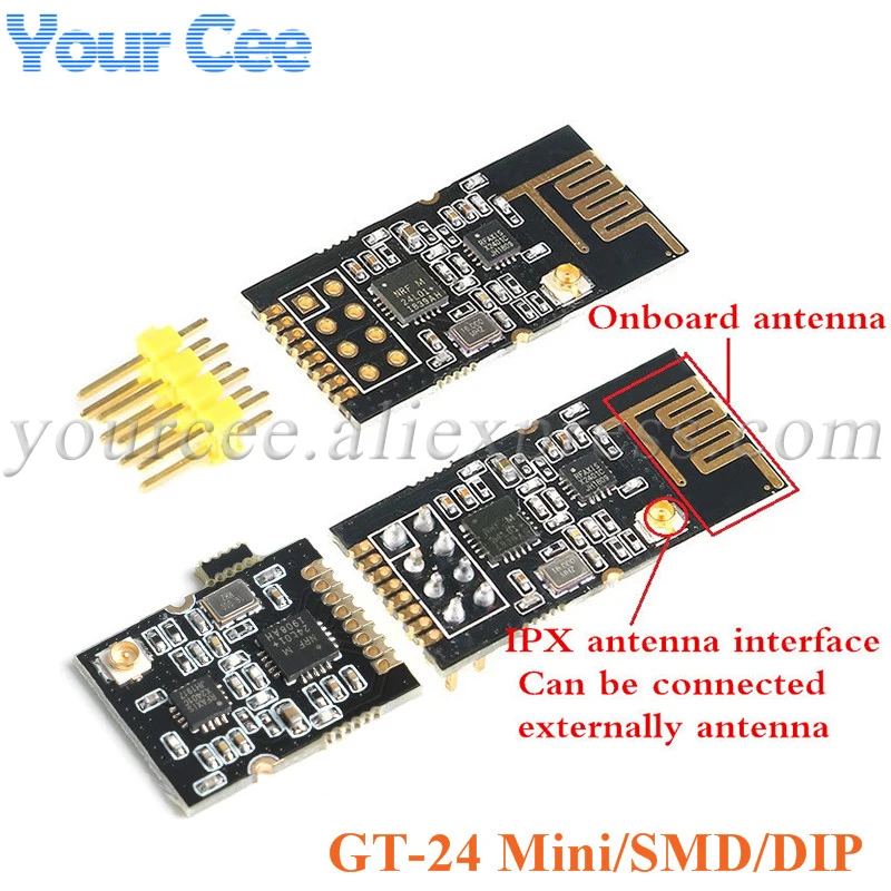 GT-24 2,4 GHZ NRF24L01 + NRF24L01 + PA + LNA WIFI беспроводной модуль промышленного класса цифровой модуль передачи 2,4G 1100M расстояние