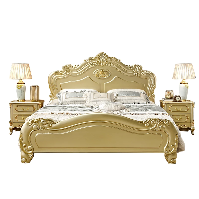 

Европейская двуспальная кровать, 1,8 м, Главная спальня, искусственная древесина, принцесса, свадебная высокая кровать, французская кровать для хранения