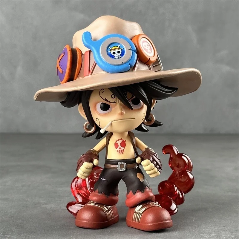 One Piece Q Version Ace Аниме Фигурки Portgas D 16 см Фигурка ПВХ Gk Статуя Модель Куклы