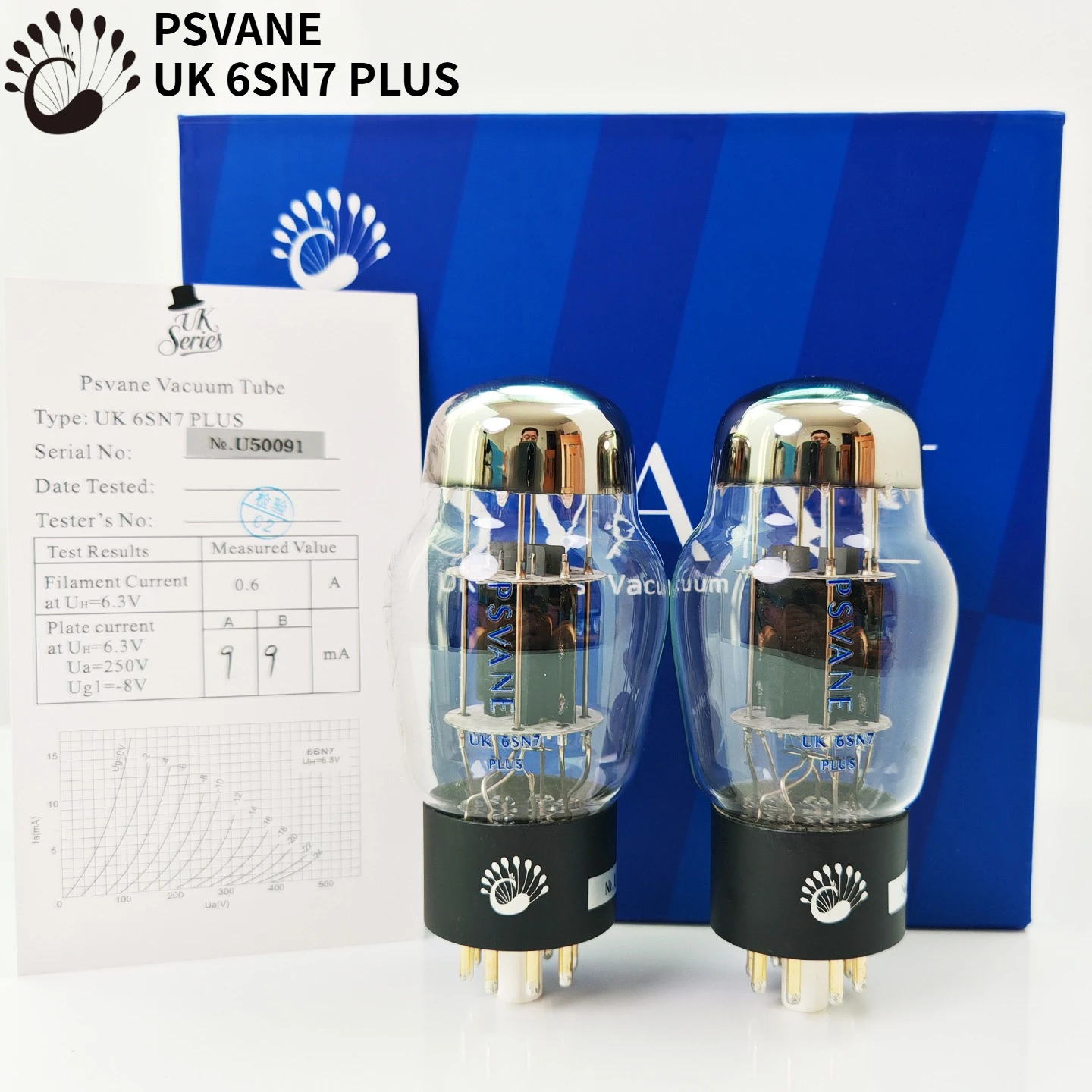Фото Вакуумная лампа PSVANE UK PLUS 6SN7 / CV181, улучшенная версия CV181-TII, 6SN7GT, 6N8P, 6H8C, для HIFI аудио усилителей, электронная лампа для усилителя звука №2