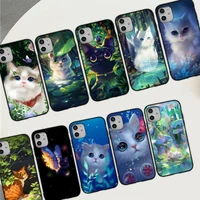 cute cat mountain forest water phone case for iphone 11 12 13 mini pro max 8 7 6 6s plus x 5 se 2020 xr xs funda case
