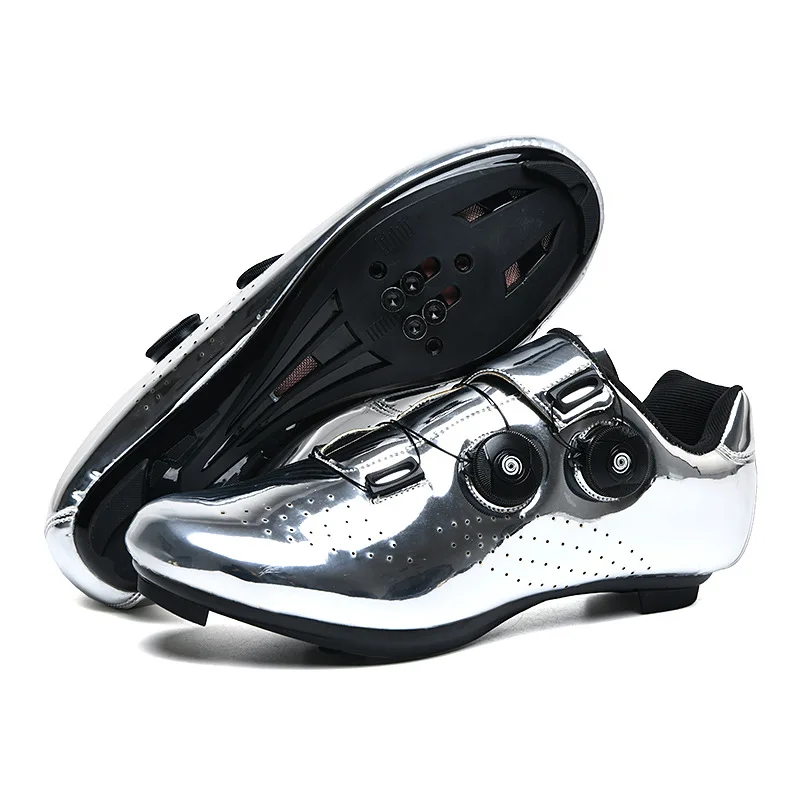 

FEDEX 3338 Riding Shoes Golden and Silver Bright Rotatable Buckle Unlocked Mount Lock Road Lock Men and Women’s Bicycle Sneakers