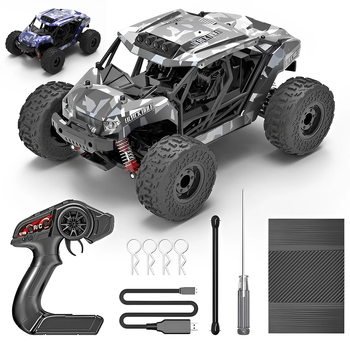 RC Car 1:18 High Speed Off-Road Remote Control Car 40Km/h 2.4GHz RC Racing Car USB Rechargeable RC Monster Car Toy for Kids Boys