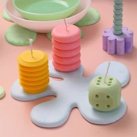 flower shape concrete tray mold diy silicone moulds for candles holder jewelry dish resin craft mat home decoration