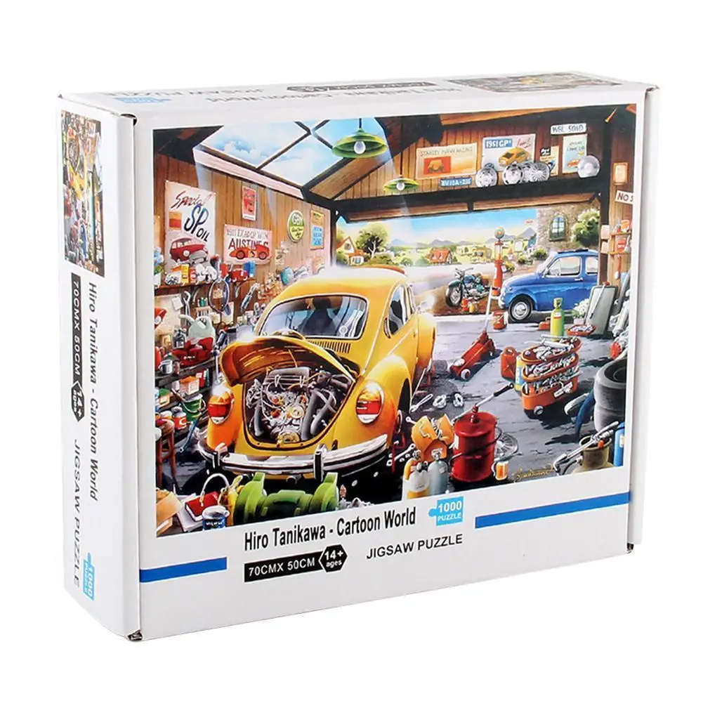 

Car Cartoon World Jigsaw Puzzle 1000 Pieces Adult Jigsaw Toy Decompression DIY Large Jigsaw Game Toy Children's Educational Toy