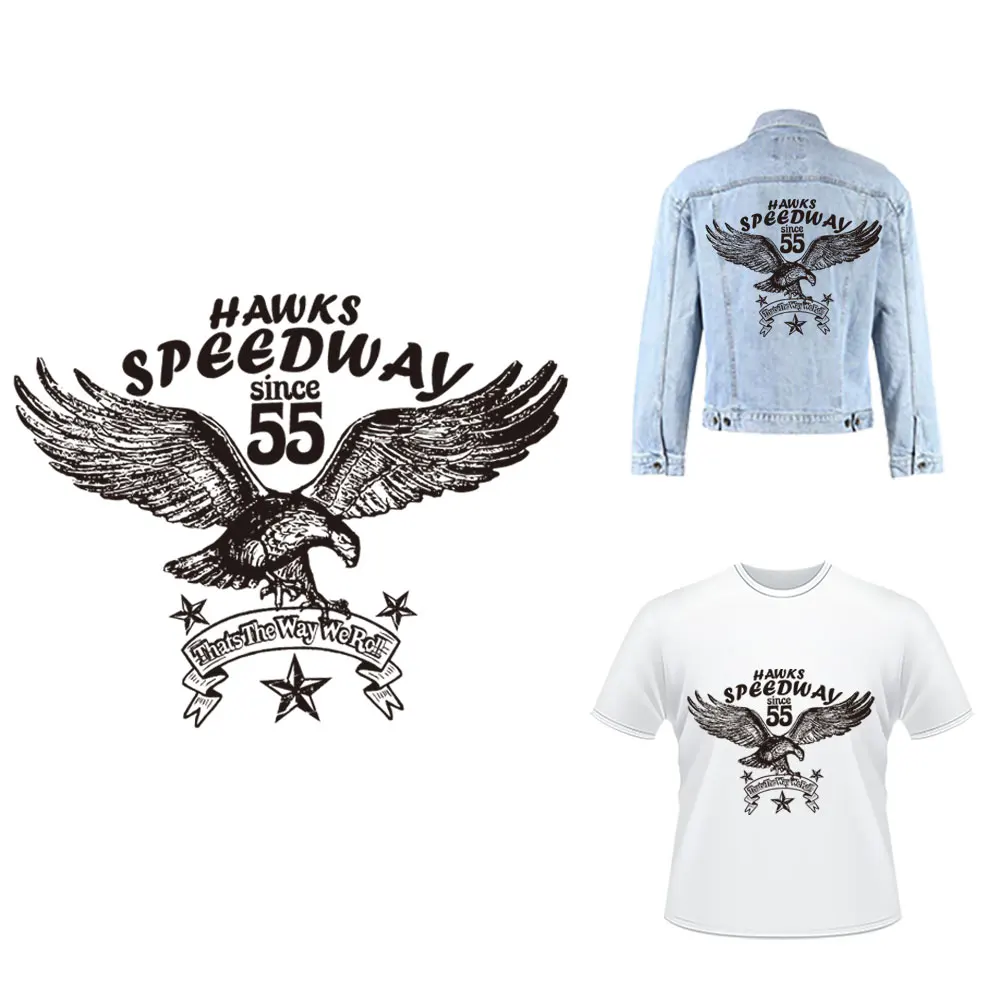 

Iron on Transfers for Clothing Thermocollants T-Shirt Diy Parches Termoadhesivos Ropa Brown Patch Eagle Heat-sensitive Patches
