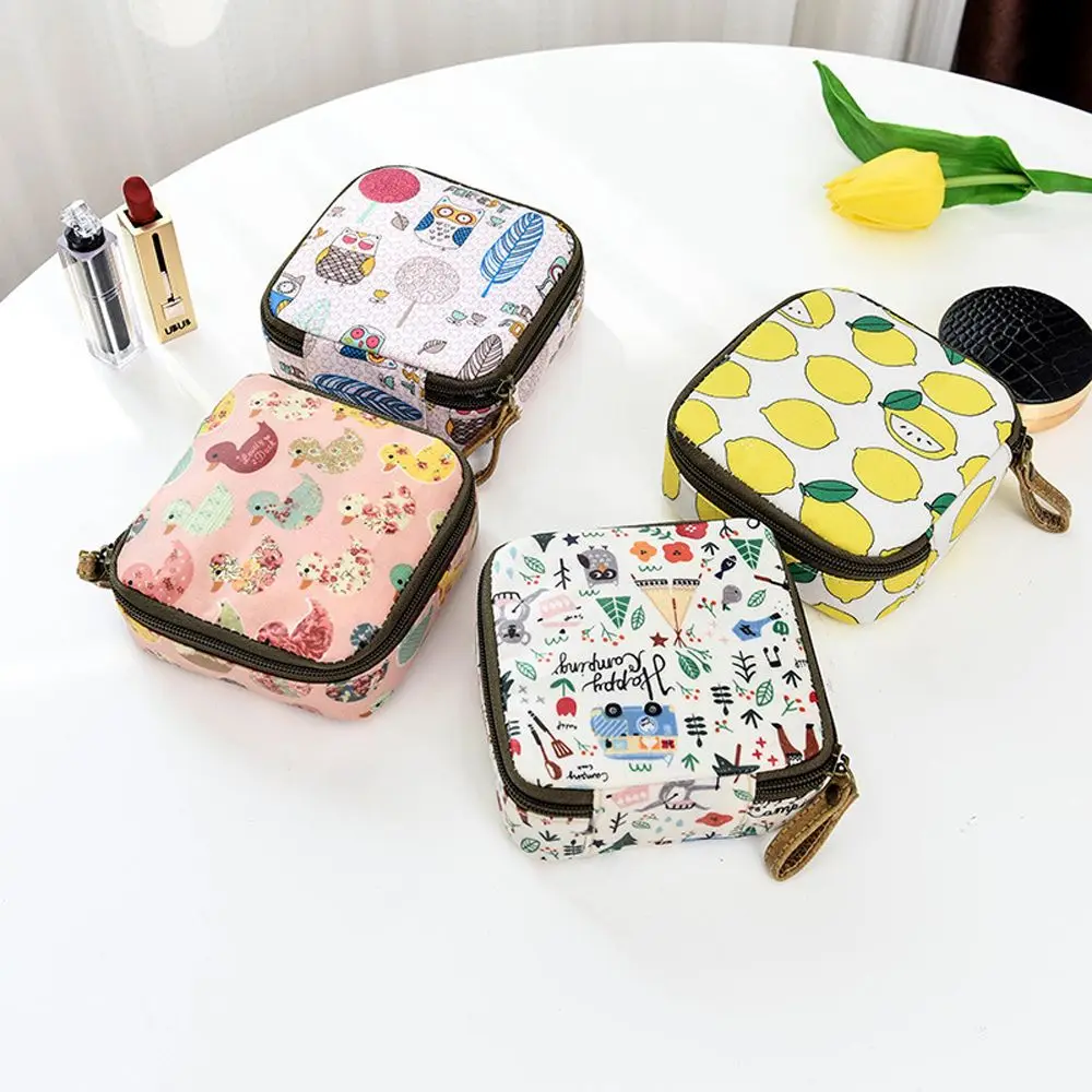 

Purse Credit Card Holder Zipper Bag Square Cosmetic Bag Sanitary Napkin Storage Bag Sanitary Pad Pouch Makeup Pouch