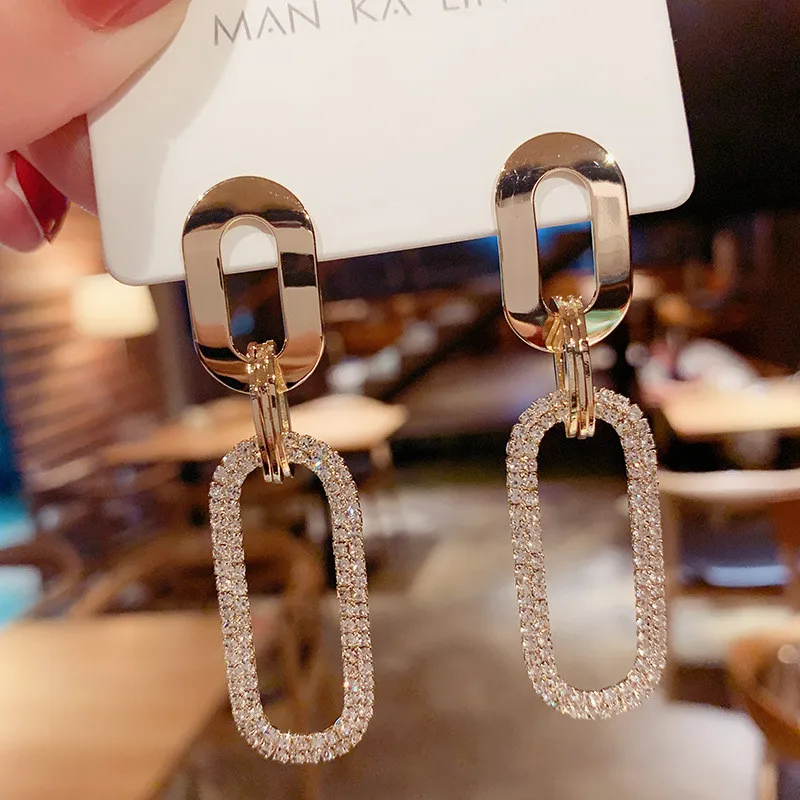 

Podollan Women's Earrings Vintage Crystal Earrings Stud For Women Trend Party Earings Fashion Jewelry Accessories