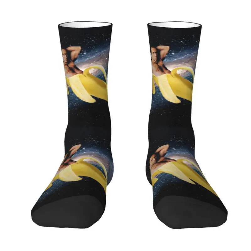 

Nicolas Cage In A Banana Men Women Crew Socks Unisex Cool Space Spring Summer Autumn Winter Dress Socks
