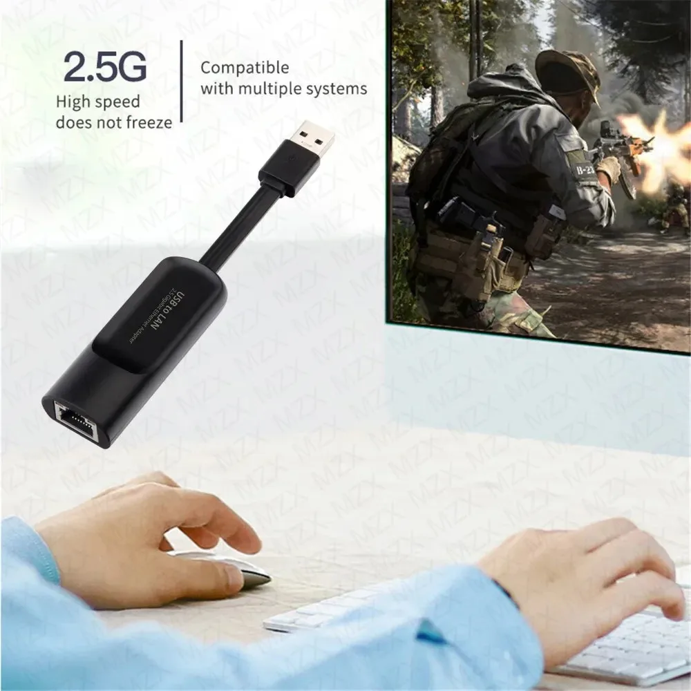 Фото Сетевая карта 2,5G, 2500 Мбит/с, адаптер Gigabit Ethernet USB 3.0 типа C к RJ45 Lan, проводной преобразователь, драйвер, бесплатные аксессуары для ПК, ноутбуков №5