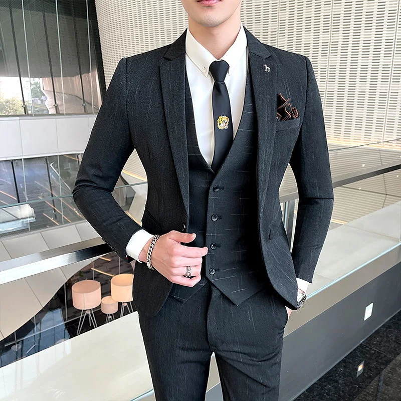 

Boutique 5XL(Blazer + Vest + Trousers) Men's Eleant Fasion Business A Variety of entlemen Casual Formal Suit Tree-piece Suit