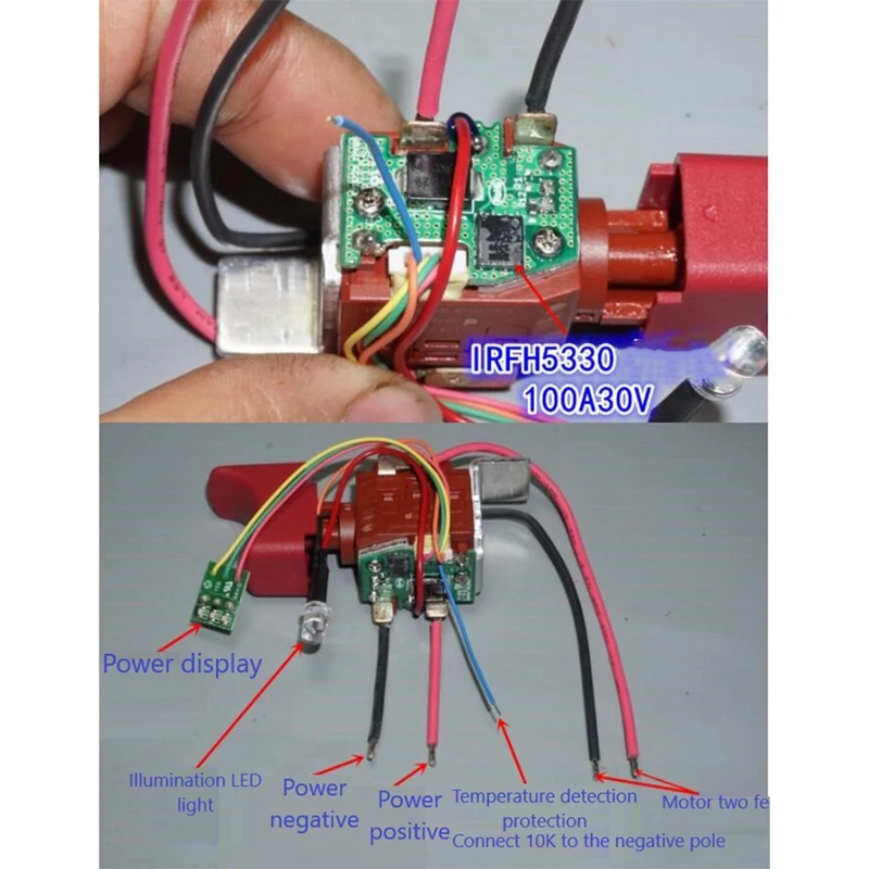 DC 12V переключатель триггера EGD-1112B для электроинструмента Defond отвертка нажимного типа с плавной регулировкой скорости кнопки включения.
