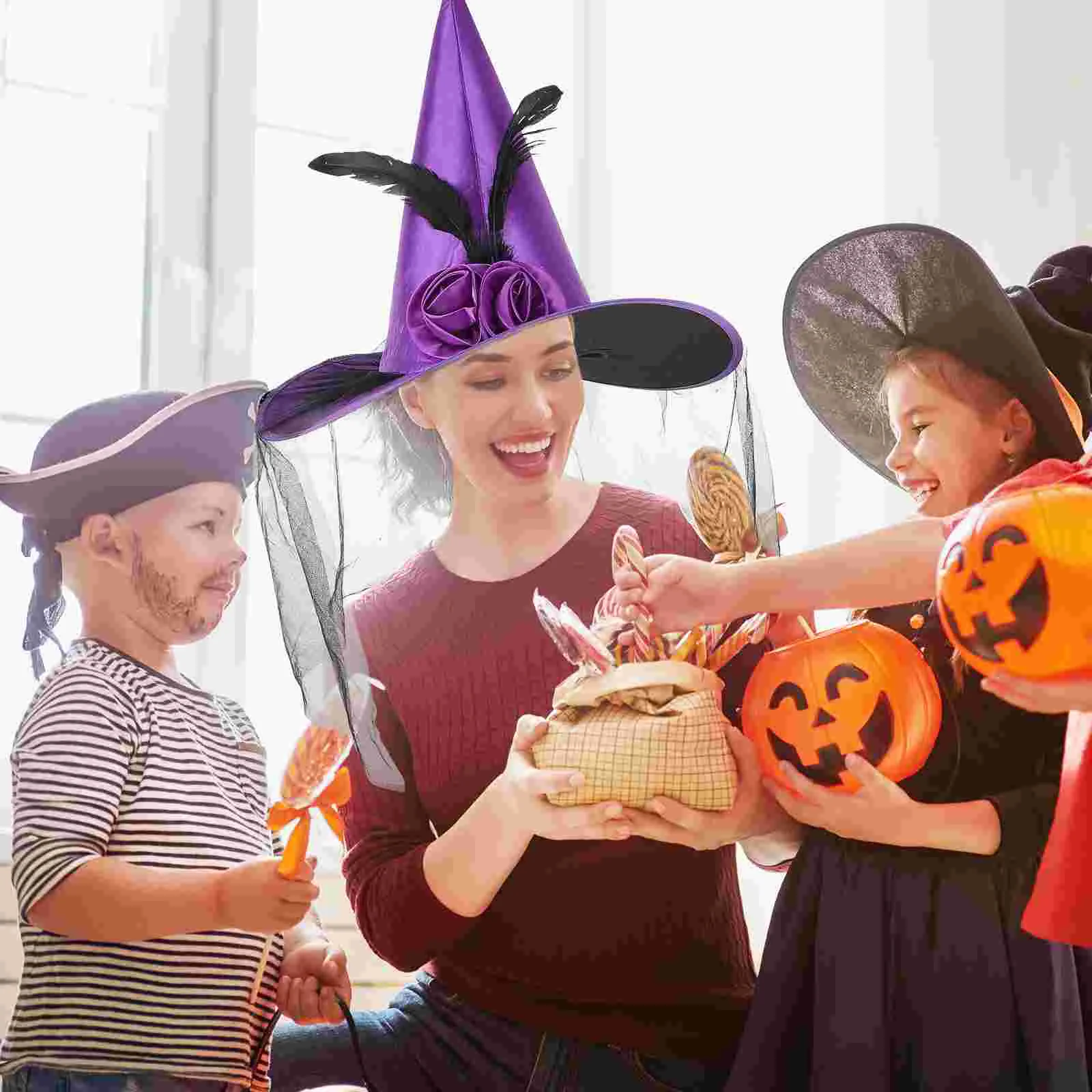 

2 Pcs Wizard Hat Carnival Witch Cosplay Halloween Party Women Hats Prom Witches