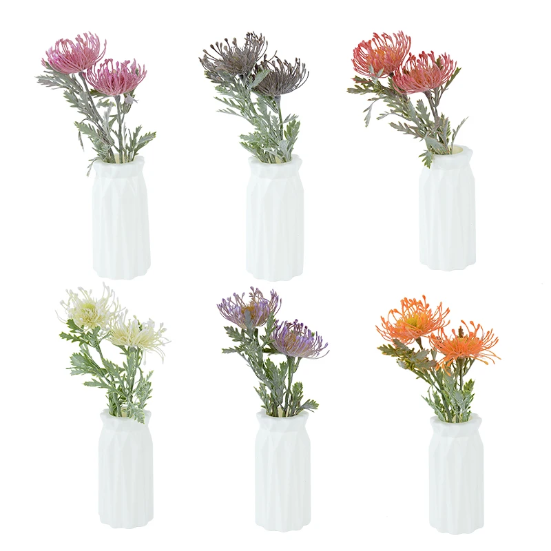 

2Heads Imitation Chrysanthemum Wedding New Year Holding Flower Garden Artificial Flower Crab Claw Chrysanthemum Home Decoration
